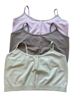 Pretty Seamless Lot 3 Bralettes Medium NWOT Wireless Seamless Neutral Bundle